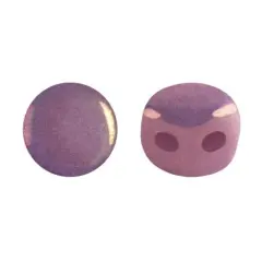 Kalos&reg; Par Puca&reg;, 2 Hole Bead, Opaque Mix Amethyst/Gold Ceramic Look, 10 grams