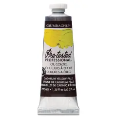 Grumbacher Pre-Tested Artists' Oil Color - Cadmium Yellow Pale, 1.25 oz tube