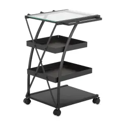 Studio Designs Triflex Taboret - Charcoal w/ Clear Glass