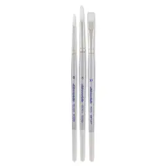 Silver Brush Silverwhite Soft Synthetic Brushes - Basic Watercolor, Set of 3, Short Handle