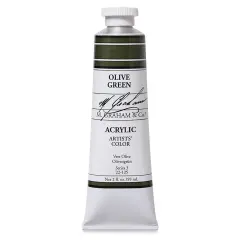 M. Graham Artists' Acrylics - Olive Green, 2 oz tube