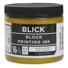 Blick Water-Soluble Block Printing Ink - Gold, 16 oz Jar