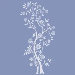 Chinoiserie Rose Tree Wall Stencil | 3733 by Designer Stencils | Animal & Nature Stencils |