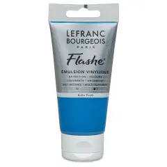 Lefranc & Bourgeois Flashe Vinyl Paint - Fluorescent Blue, 80 ml tube