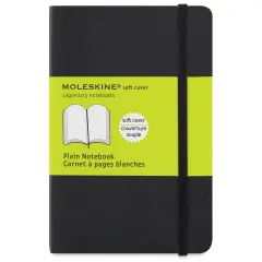 Moleskine Classic Soft Cover Notebook - Black, Blank, 5-1/2" x 3-1/2"