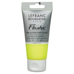 Lefranc & Bourgeois Flashe Vinyl Paint - Fluorescent Yellow, 80 ml tube
