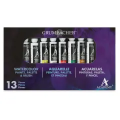 Grumbacher Academy Watercolors - Set of 10, Assorted Colors, 7.5 ml tubes