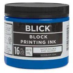 Blick Water-Soluble Block Printing Ink - Blue, 16 oz Jar