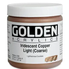 Golden Heavy Body Artist Acrylics - Iridescent Copper Light (Coarse), 8 oz Jar