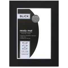 Blick Double Mat - Smooth Black/Smooth White, 18" x 24" (11-3/4" x 17-3/4" opening)