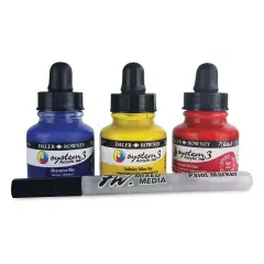Daler-Rowney System3 Acrylic Inks - Starter Colors, Set of 3