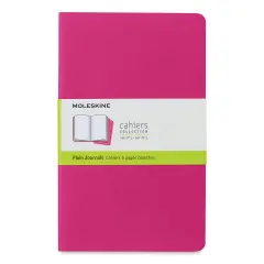 Moleskine Cahier Journals - 8-1/4" x 5", Blank, Kinetic Pink, Pkg of 3