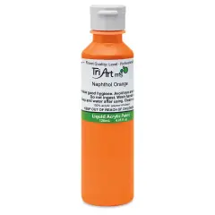Tri-Art Liquid Artist Acrylics - Naphthol Orange, 120 ml bottle