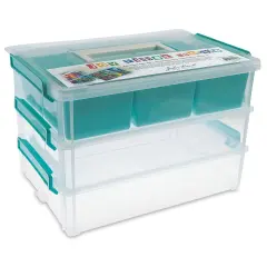 John Bead Stack and Snap Craft Storage Containers - 3 Layers with Insert, 2-1/2"H x 7"W x 10"L