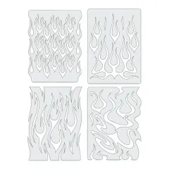Iwata Artool Freehand Template - Set of 4, Flame-O-Rama-Mini
