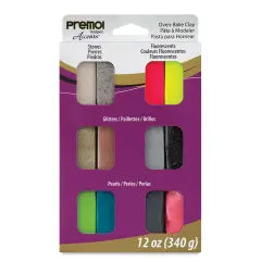 Sculpey Premo - Mixed Effects, Set of 12, 1 oz