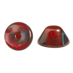 Konos Par Puca&reg; Czech glass bead, Frost Cherry Travertin, 10 grams