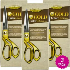 Multipack of 3 - Sullivans Gold Tailor Scissors 8"