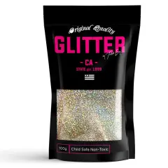 Silver Gold Holographic Premium Glitter Multi Purpose Dust Powder 100g / 3.5oz for use with Arts & Crafts Wine Glass Decoration Weddings Cards Flowers Cosmetic Face Body (PACKAGING MAY VARY)