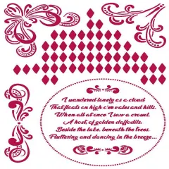 Stamperia Stencil G 8.27"X11.69"-Threads Corners, Romantic