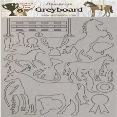 Stamperia Greyboard Cut-Outs A4 2mm Thick-Trophy, Romantic Horses