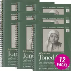 Multipack of 12 - Strathmore Toned Sketch Spiral Paper Pad 9"X12"-Gray 50 Sheets