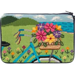 Stitch & Zip Needlepoint Purse Kit- Springtime Ride Multicolor