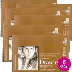 Multipack of 6 - Strathmore Medium Drawing Spiral Paper Pad 12"X18"-24 Sheets