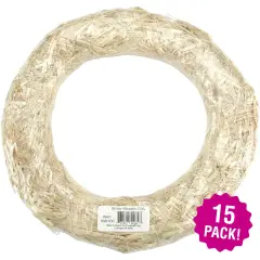 Multipack of 15 - FloraCraft Straw Wreath Form-18"