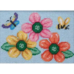 Flowers-Butterfly-Bee - Needlepoint Kit Multicolor