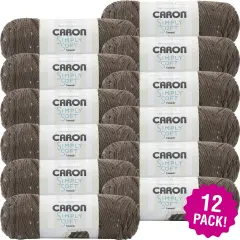 Multipack of 12 - Caron Simply Soft Tweeds Yarn-Taupe