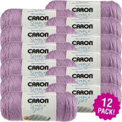 Multipack of 12 - Caron Simply Soft Collection Yarn-Blackberry