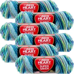 Multipack of 6 - Red Heart Super Saver Yarn-Wildflowers