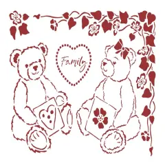 Stamperia Stencil D 7.87"X5.91"-Bears, Day Dream
