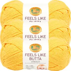(3 Pack) Lion Brand Yarn Feels Like Butta Yarn, Yellow