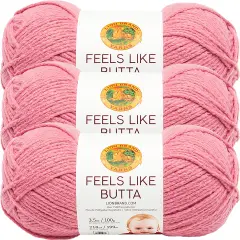 (3 Pack) Lion Brand Yarn Feels Like Butta Yarn, Dusty Pink