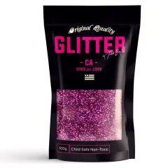 PINK FUCHSIA Premium Glitter Multi Purpose Dust Powder 100g / 3.5oz for use with Arts & Crafts Wine Glass Decoration Weddings Cards Flowers Cosmetic Face Body (PACKAGING MAY VARY)