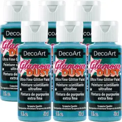 Multipack of 6 - DecoArt Glamour Dust Glitter Paint 2oz-Turquoise Sparkle