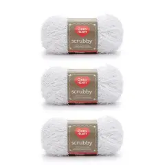 Red Heart Scrubby Coconut Yarn - 3 Pack of 100g/3.5oz - Polyester - 4 Medium (Worsted) - 92 Yards - Knitting/Crochet