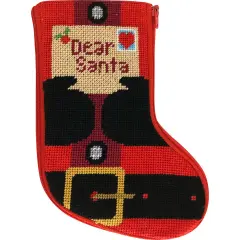 Stitch & Zip Letter to Santa Mini Stocking Needlepoint Kit Multicolor