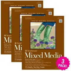 Multipack of 3 - Strathmore Mixed Media Vellum Paper Pad 11"X14"-15 Sheets