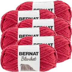 Multipack of 6 - Bernat Blanket Yarn-Cranberry