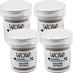Multipack of 4 - WOW! Embossing Powder 15ml-Rose Gold