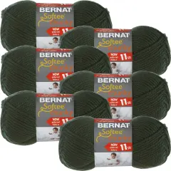 Multipack of 6 - Bernat Softee Chunky Yarn-Dark Green