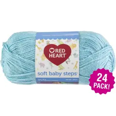 Multipack of 24 - Red Heart Soft Baby Steps Yarn-Aqua