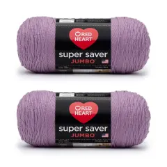 Red Heart Super Saver Jumbo Orchid Yarn - 2 Pack of 396g/14oz - Acrylic - 4 Medium (Worsted) - 744 Yards - Knitting/Crochet