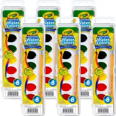 Multipack of 6 - Crayola Washable Watercolors-8 Colors