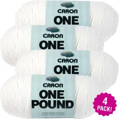 Multipack of 4 - Caron One Pound Yarn-White