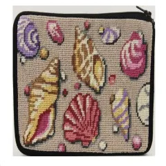 Cosmetic Purse - Shell - Needlepoint Kit Multicolor