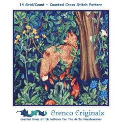 Forest Fox Design by William Morris and Company Counted Cross Stitch Pattern